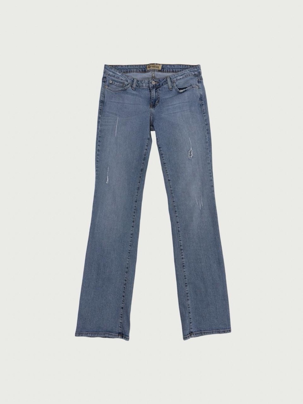 Low Rise Distressed Bootcut Jeans